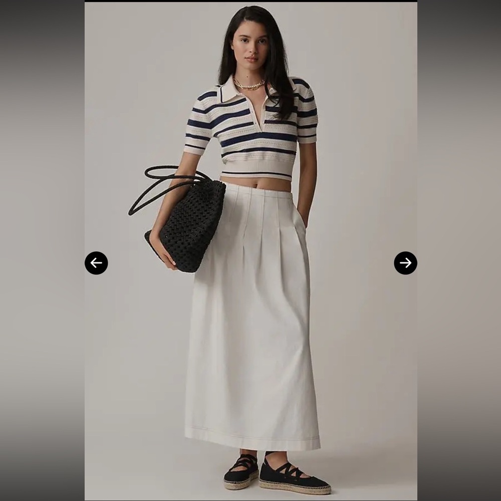 Chic Off White Midi Skirt